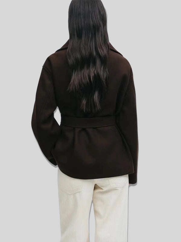 Gina Tricot High Neck Short Brown Jacket