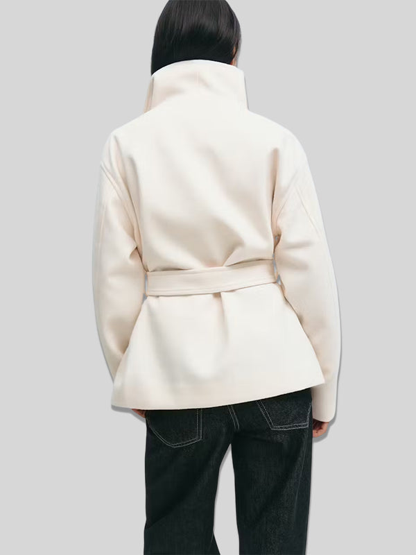 Gina Tricot High Neck Short White Jacket