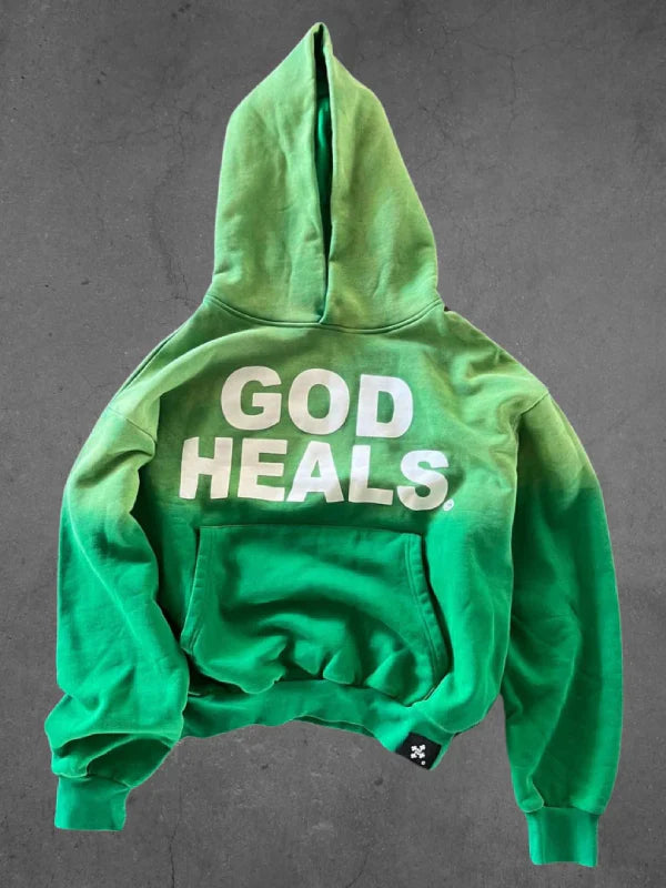 GodHealsHoodieGreen