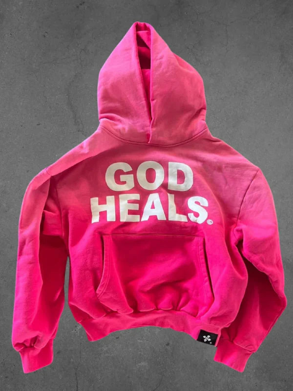 GodHealsHoodiePink