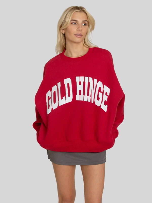 Gold Hinge Red Pullover Sweatshirt