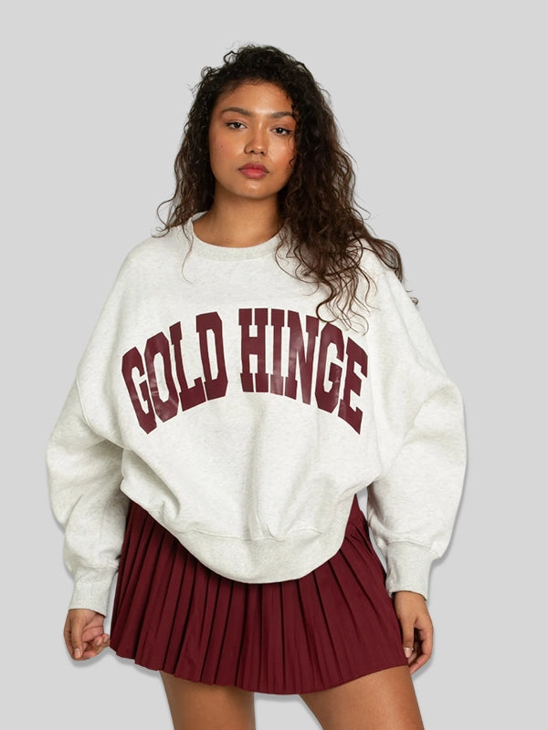 Gold Hinge White Pullover Sweatshirt