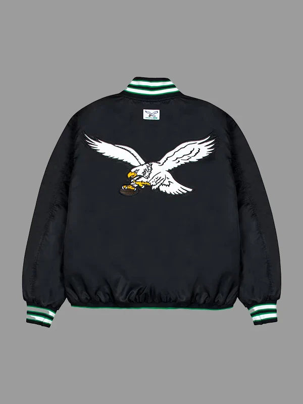 Golf Wang Philadelphia Eagles Black Satin Bomber Jacket