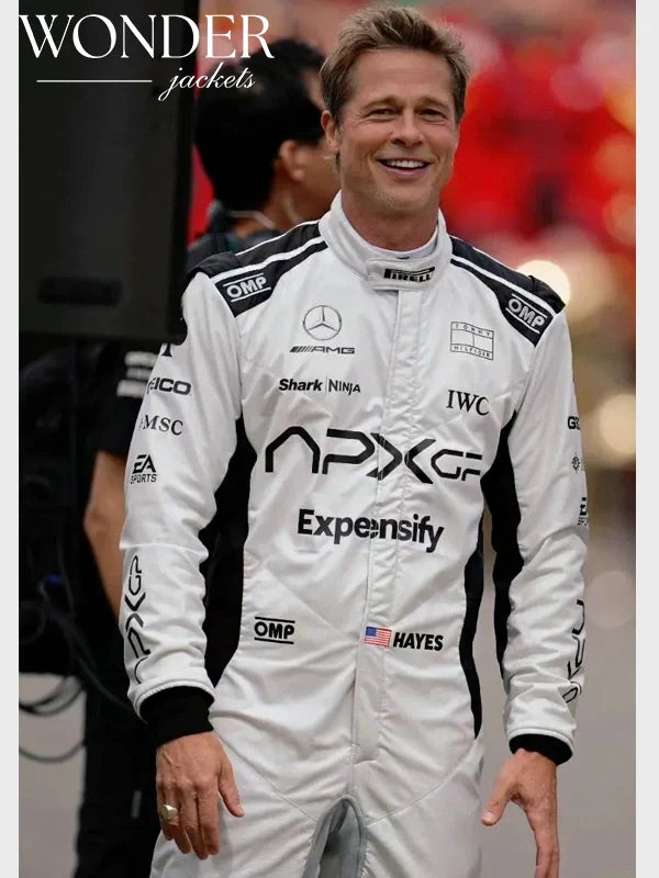 Grand Prix Brad Pitt F1 White Racing Jumpsuit