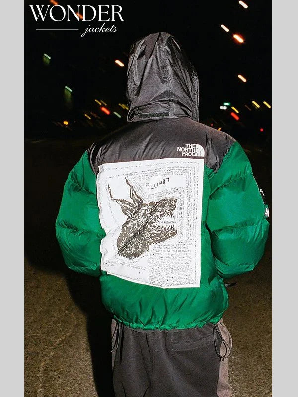 Green Supreme X The North Face Nuptse Jacket