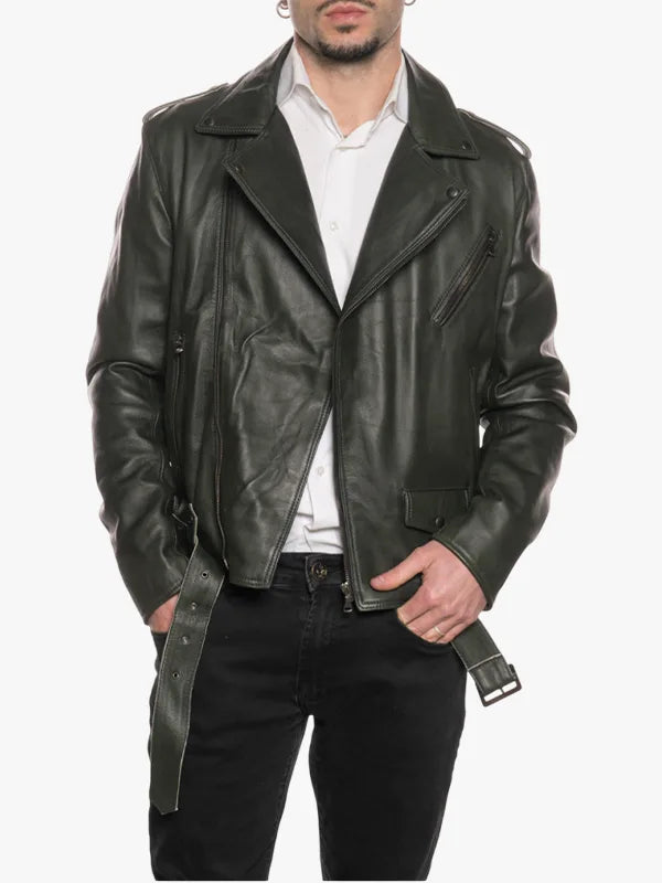 Green Three Pockets Mens Jacket