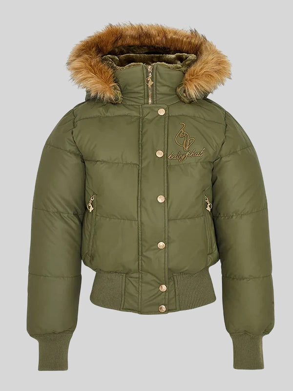 Green baby phat puffer jacket