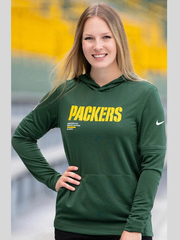Green Bay Packers Nike Sideline Womens Hoodie Green