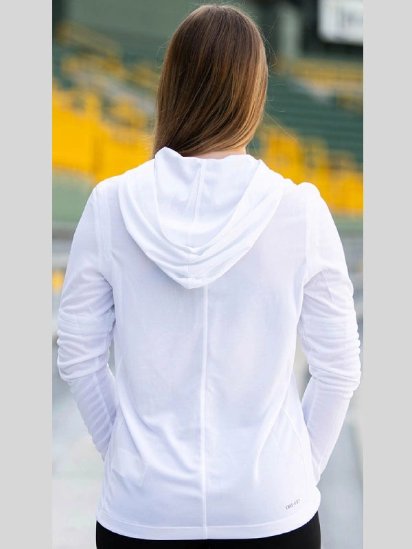 Green Bay Packers Nike Sideline Womens Hoodie White