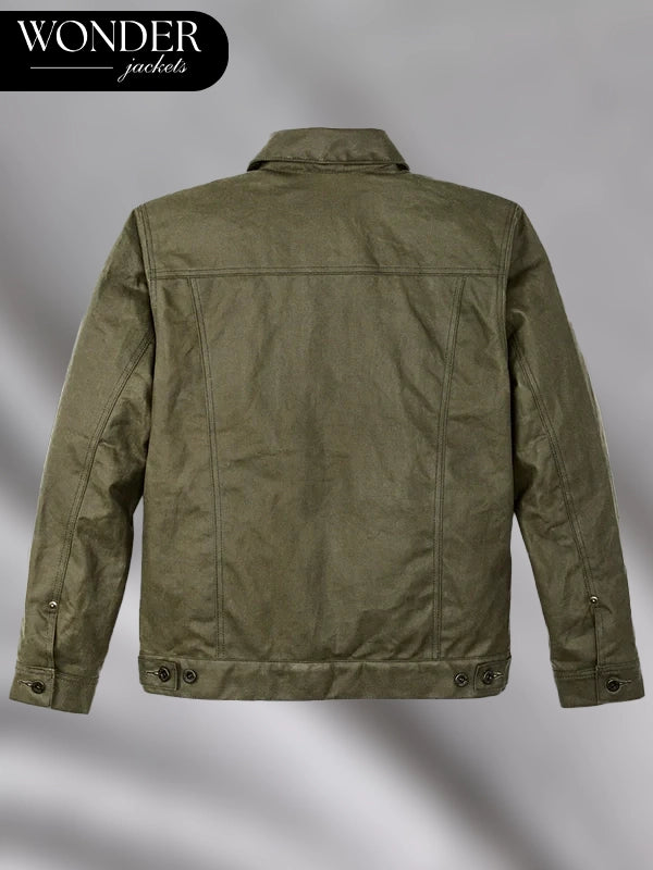 Green Filson Tin Cloth Short Lined Cruiser Jacket