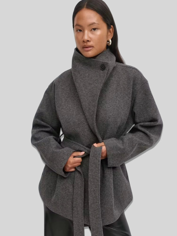 Grey Gina Tricot High Neck Short Jacket