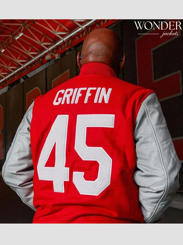 HOMAGE Archie Griffin Varsity Jacket Red & Grey