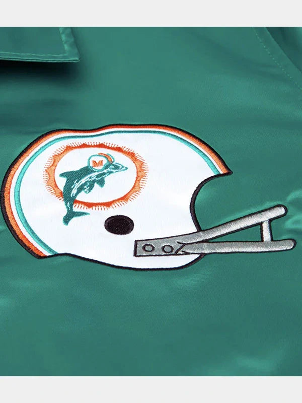 HOMAGE Starter Dolphins Coach’s Jacket Green Satin