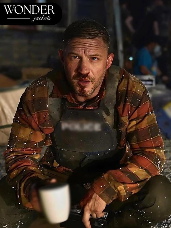 Iconic Tom Hardy Multi-Colored Flannel Jacket from Havoc (2025)