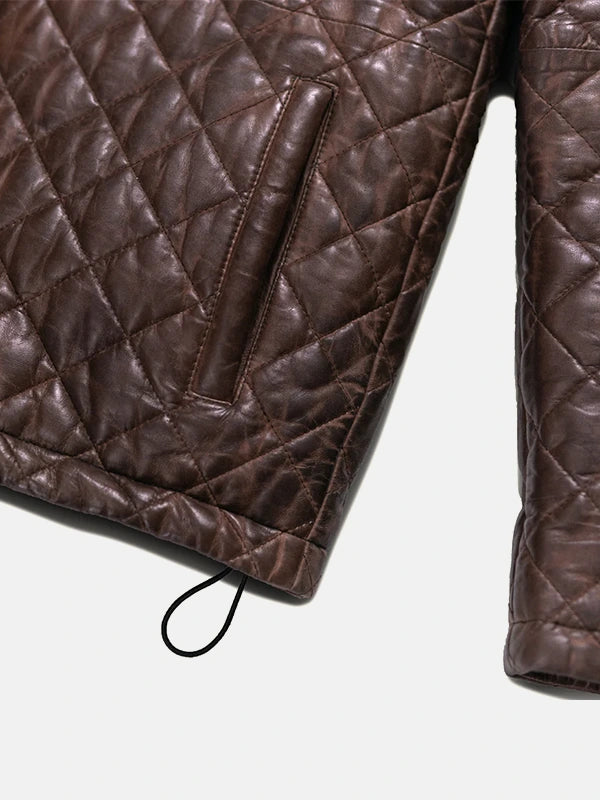 Highlands Quilted Brown Leather Jacket