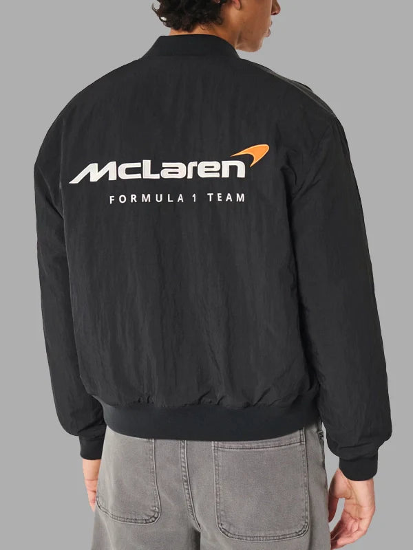 Hollister McLaren Graphic Black Bomber Jacket