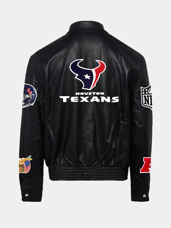 Houston Texans Black Leather Jacket