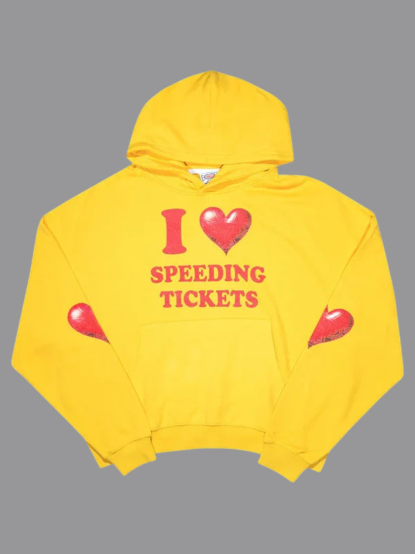 Iconaclub I love Speeding Tickets Hoodie Yellow
