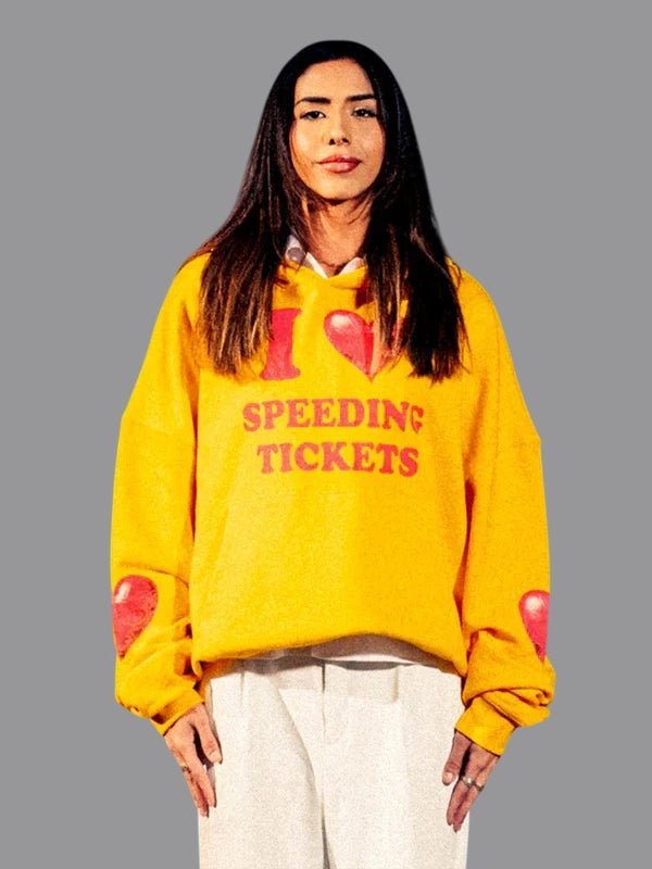 Iconaclub I love Speeding Tickets Yellow Hoodie