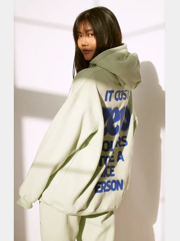 It Costs Zero Dollars To Be A Nice Person Hoodie In Mint