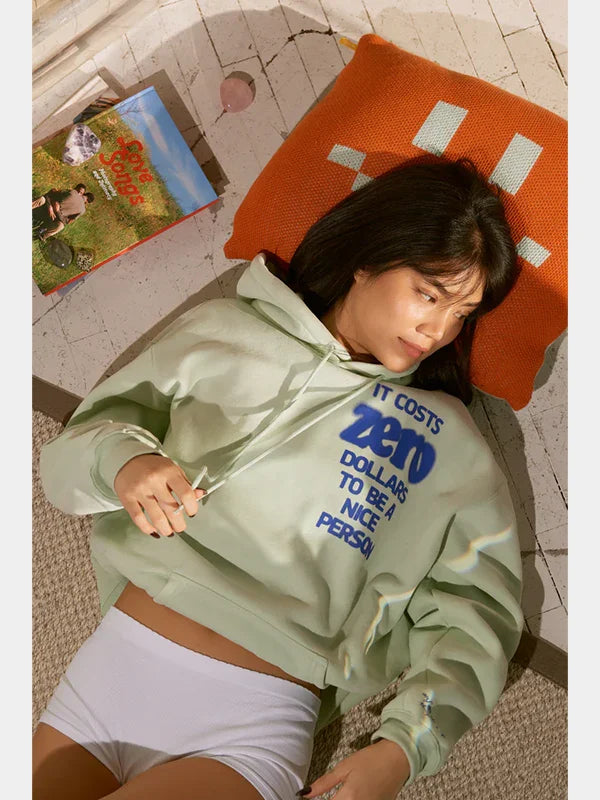 It Costs Zero Dollars To Be A Nice Person Mint Oversized Hoodie