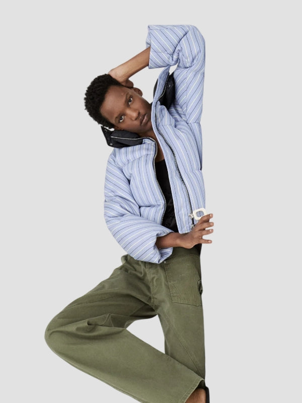 JW Anderson x Moncler Striped Blue Puffer Jacket