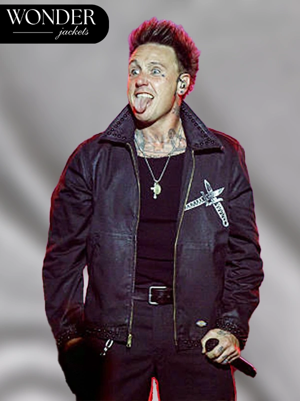 Jacoby Shaddix Performs Kia Forum Band Papa Roach Black Jacket