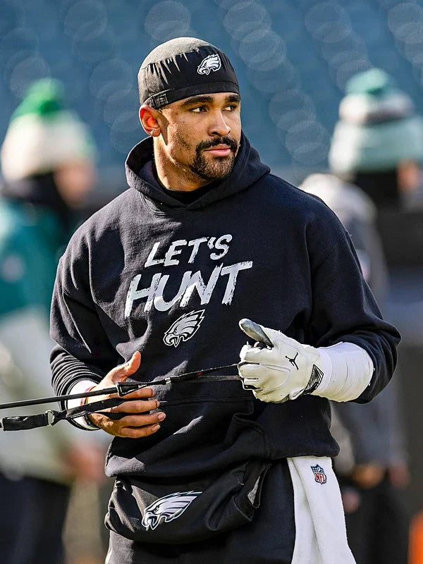 Jalen Hurts Lets Hunt Eagles Hoodie Black