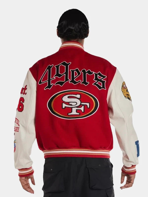 Jeff Hamilton 49ers Wool and Leather Varsity Jacket