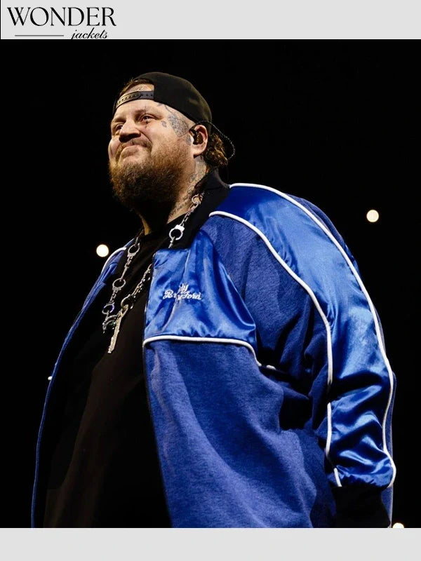 Jelly Roll Bridgestone Arena Blue Bomber Jacket