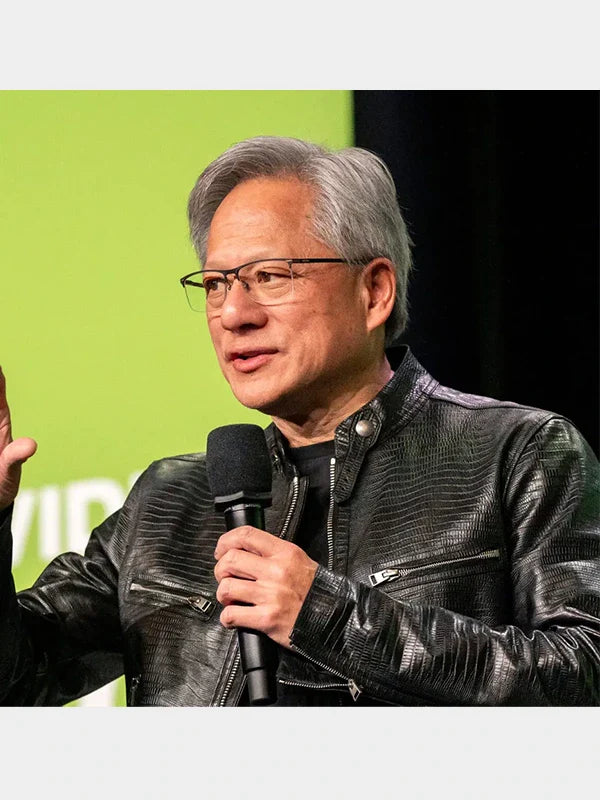 Jensen Huang Nvidia CEO Black Leather Jacket