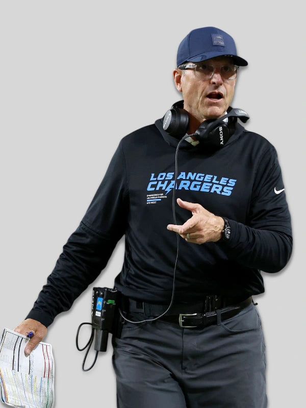 Jim Harbaugh Chargers Sideline Hoodie T-Shirt