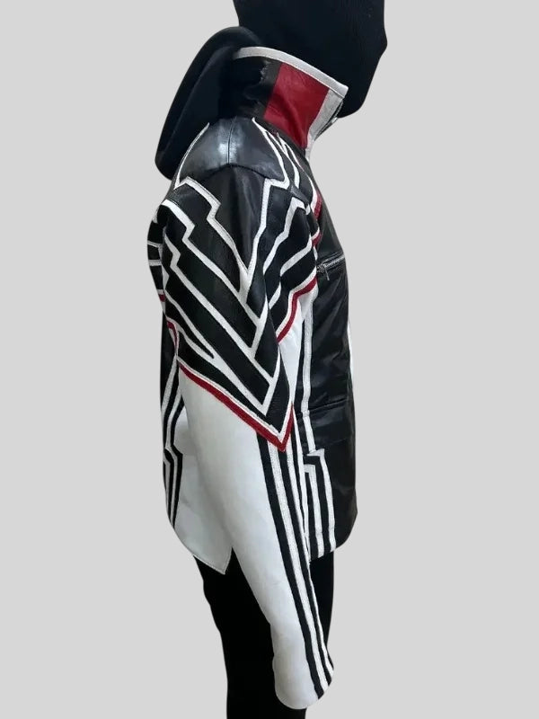 Jin Kazama Tekken 8 Video Game 2023 Black and White Leather Jacket