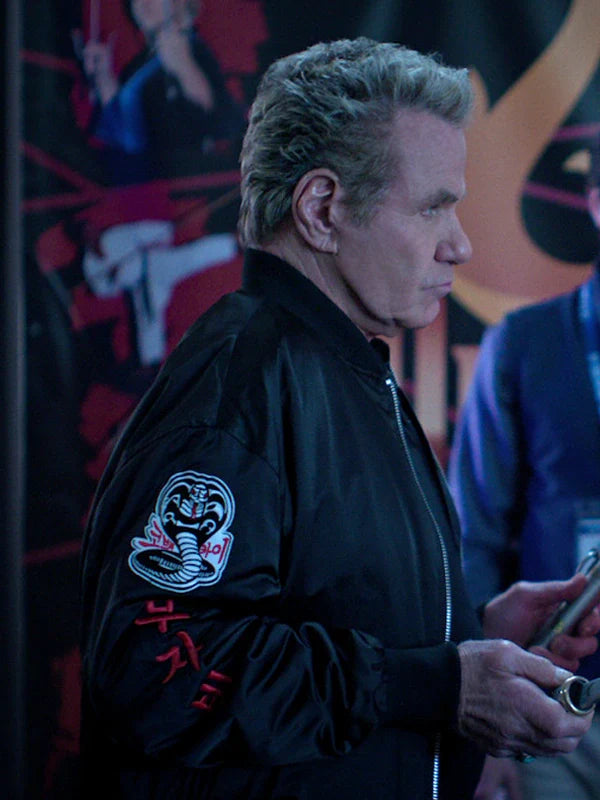 John Kreese Cobra Kai S06 Black Bomber Jacket