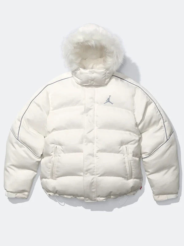 Jordan x Supreme White Puffer Jacket