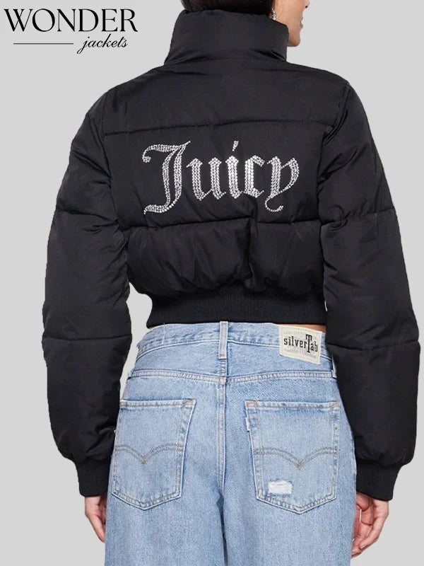 Juicy Couture Black Puffer Jacket Back