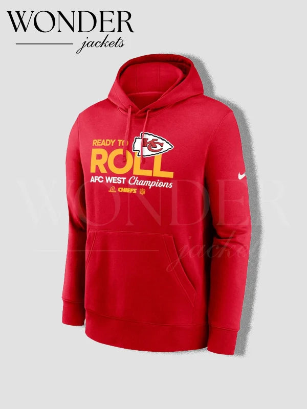 Kansas City Chiefs Nike 2024 AFC West Division Champions Locker Room Trophy Collection Pullover Hoodie Red