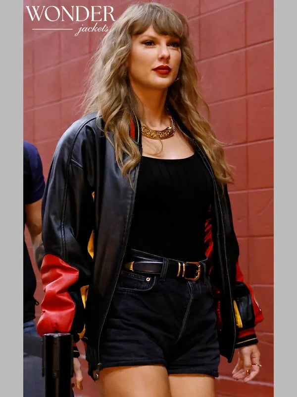 Kansas City Chiefs Taylor Swift Leather Bomber Jacket