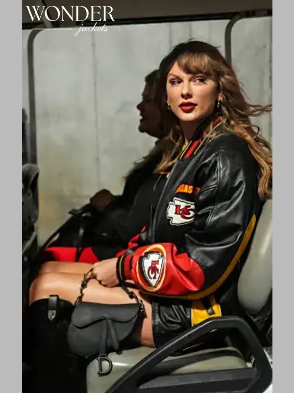 Kansas City Chiefs Taylor Swift Vintage Leather Bomber Jacket