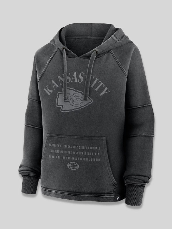 Kansas City Chiefs Raglan Gridiron Black Hoodie