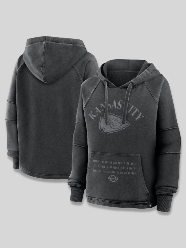 Kansas City Chiefs Raglan Gridiron Hoodie Black