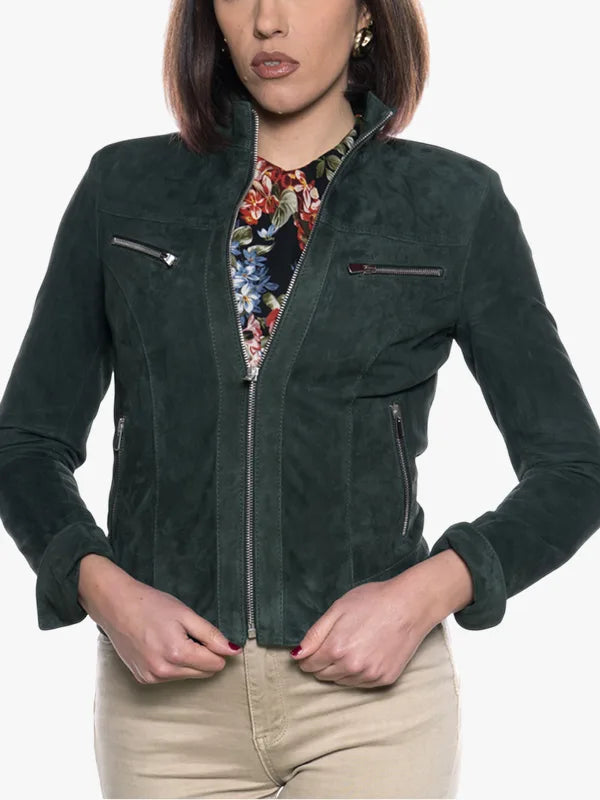 Kelly Green Genuine Suede Jacket