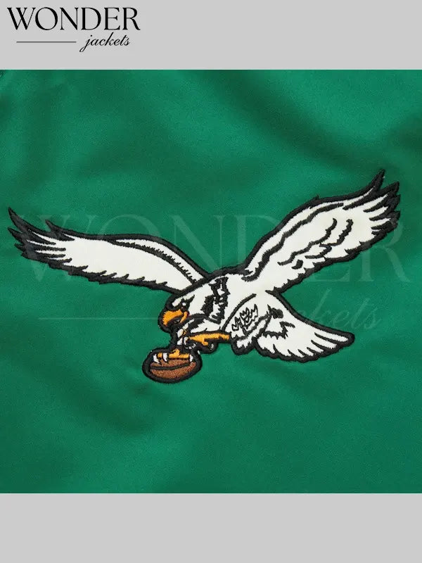 Kelly Green Philadelphia Eagles Primetime Philly Special Satin Full-Snap Varsity Jacket