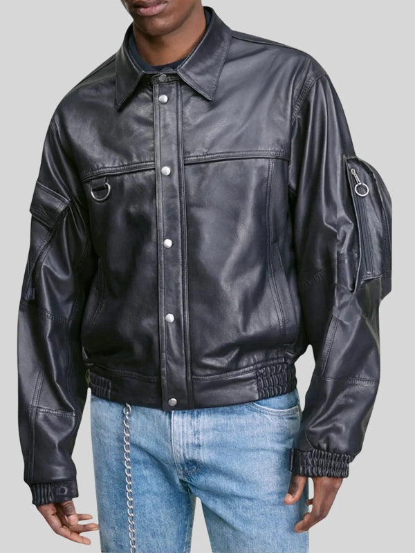 Kendrick Lamar Cards Black Leather Jacket