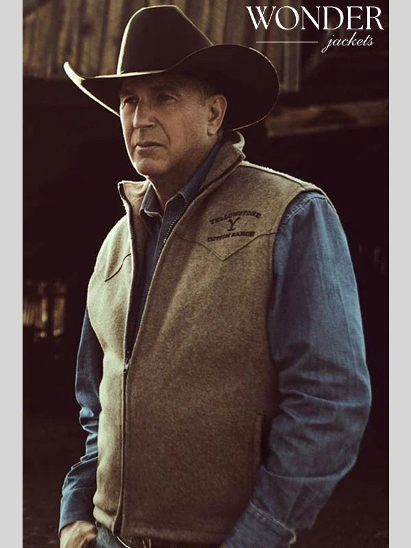 Kevin Costner Yellowstone S03 Brown Vest