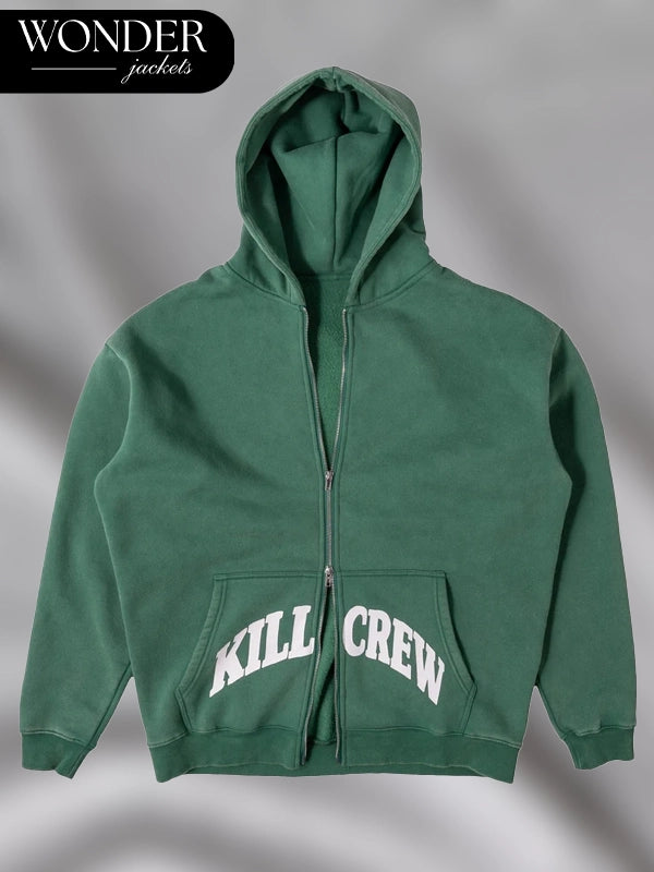 Kill Crew Zip Up Hoodie Green