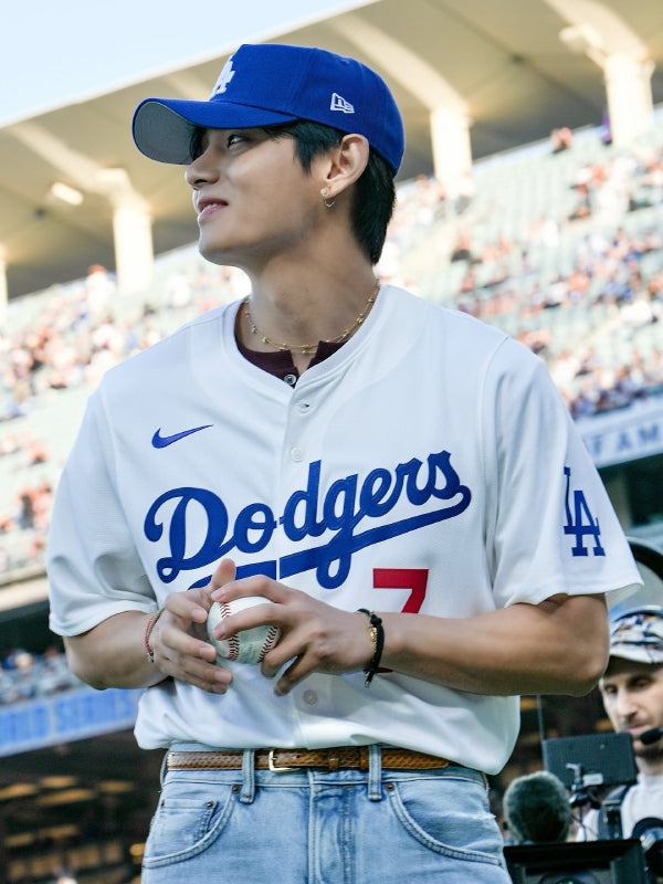 Kim Taehyung V Nike Dodgers Jersey White