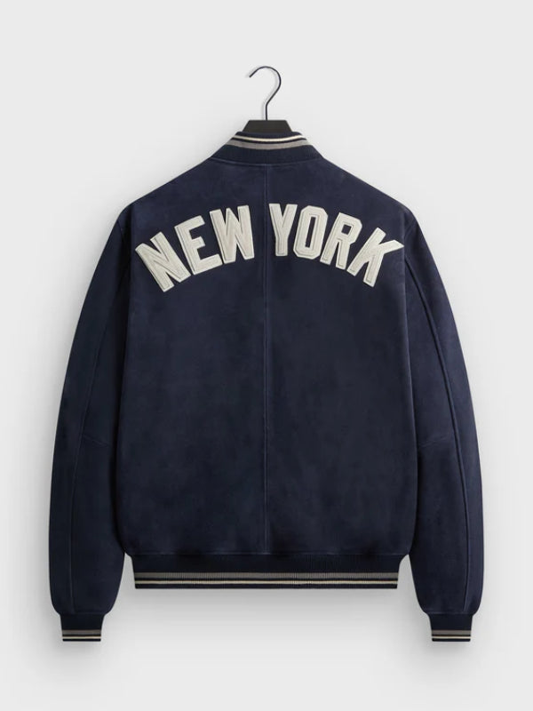 Kith New York Yankees Suede Bomber Jacket Blue