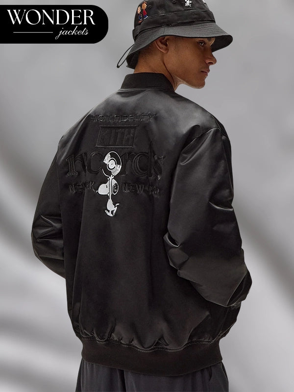 Kith for Peanuts Black Bomber Jacket
