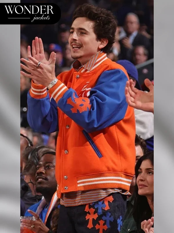 Knicks Game Timothee Chalamet Varsity Jacket